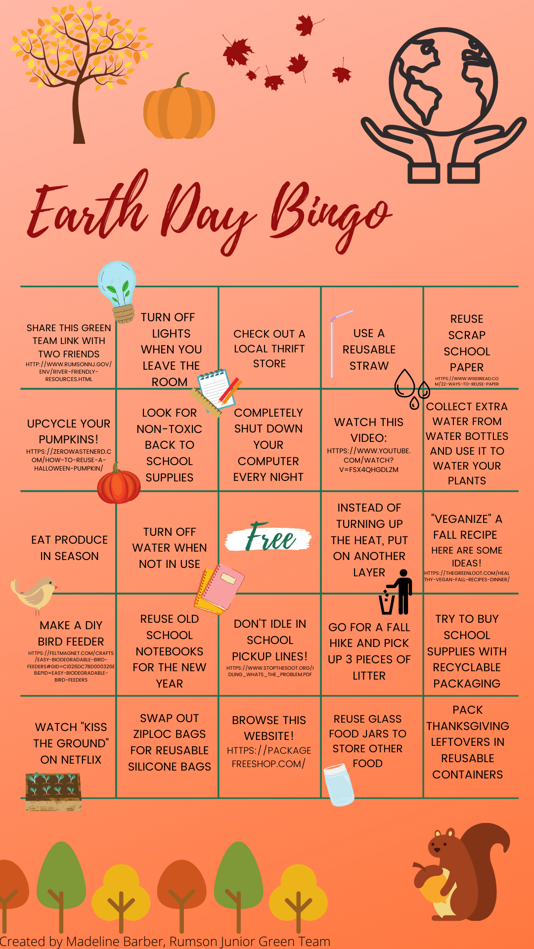 Earth Day Bingo - Fall